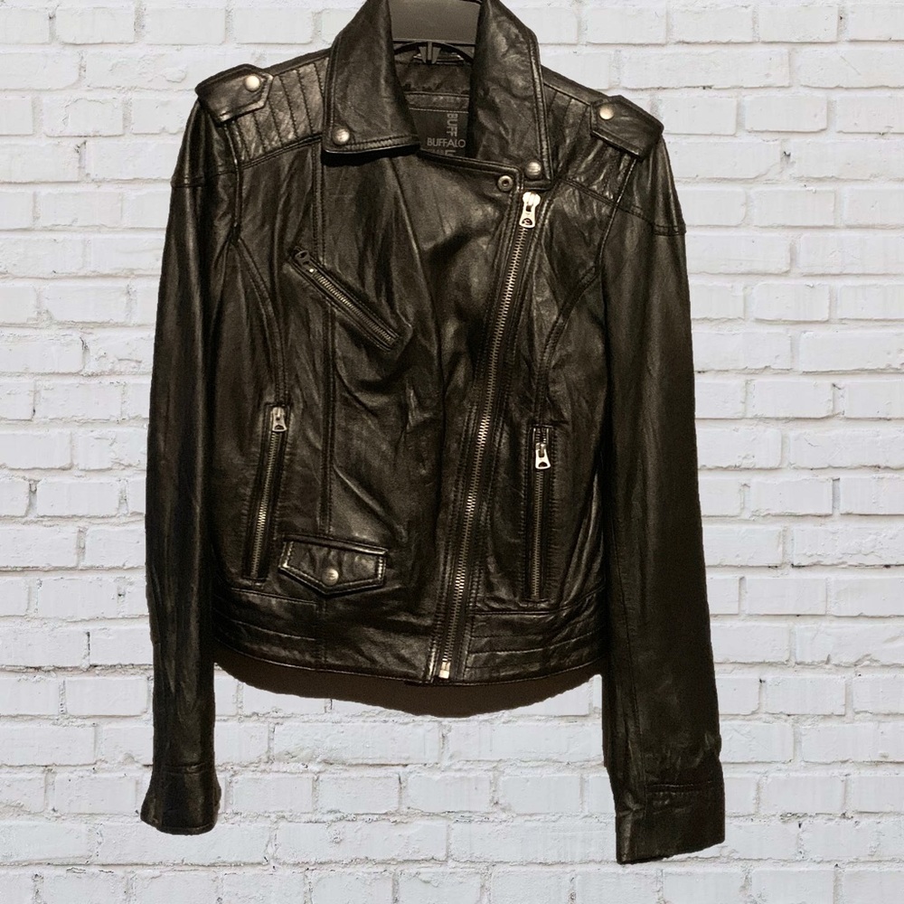 Buffalo Outerwear Size S BLACK gently used motorcycle jacket stylish jacket